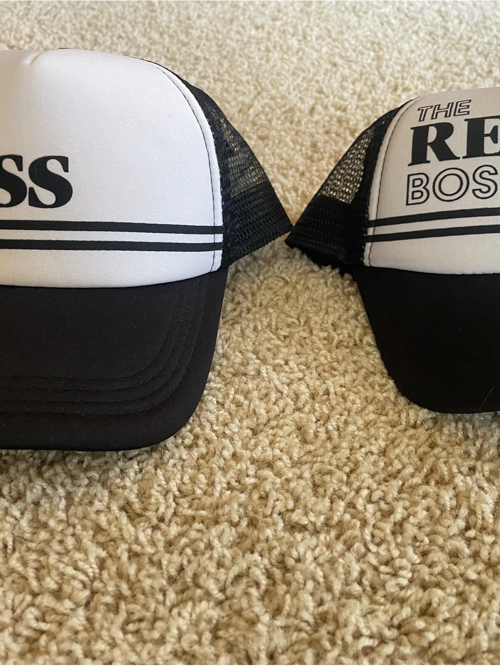 Unbranded Black & White Trucker Cap - Classic Mesh Baseball Hat